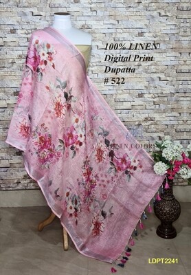 Multicolor linen dupatta with digital print Multicolor linen dupatta with digital print