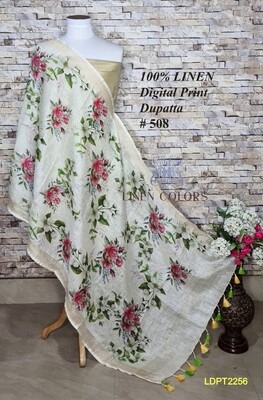 Multicolor linen dupatta with digital print Multicolor linen dupatta with digital print