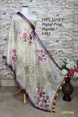Multicolor linen dupatta with digital print Multicolor linen dupatta with digital print