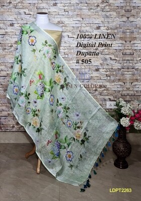 Multicolor linen dupatta with digital print Multicolor linen dupatta with digital print