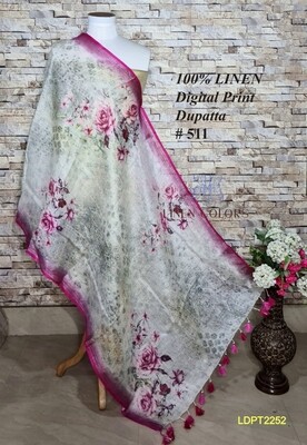 Multicolor linen dupatta with digital print Multicolor linen dupatta with digital print