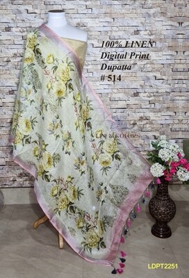 Multicolor linen dupatta with digital print Multicolor linen dupatta with digital print
