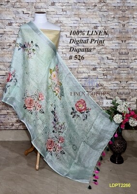 Multicolor linen dupatta with digital print Multicolor linen dupatta with digital print