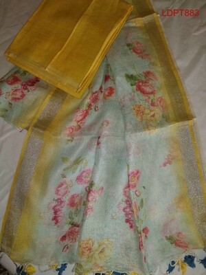 Multicolor linen dupatta with digital print Multicolor linen dupatta with digital print