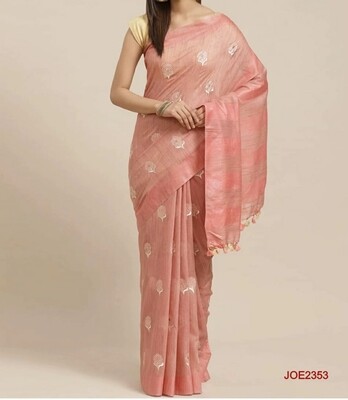 Beautiful Jute Organza Saree with floral embroidery Beautiful Jute Organza Saree with floral embroidery