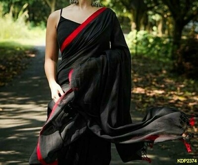 Traditional Khadi Saree with contrast border Traditional Khadi Saree with contrast border