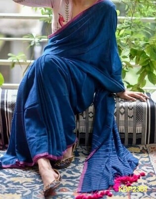 Traditional Khadi Saree with contrast border Traditional Khadi Saree with contrast border