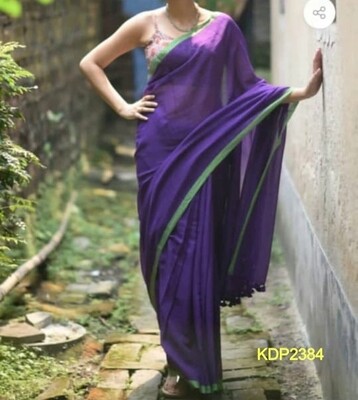 Traditional Khadi Saree with contrast border Traditional Khadi Saree with contrast border