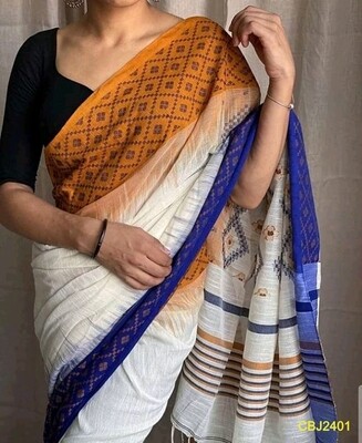 Cotton base hand woven all over work jamdani saree Cotton base hand woven all over work jamdani saree