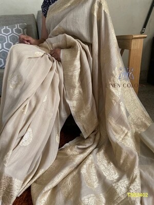 Tusser by tusser Banarase hand woven silk saree Tusser by tusser Banarase hand woven silk saree