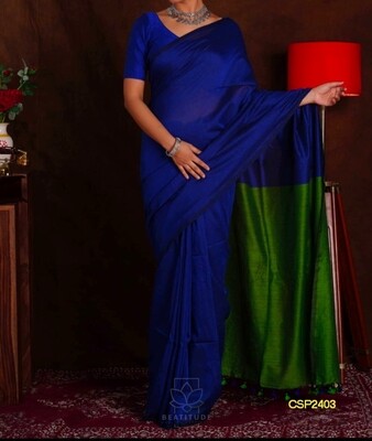 Beautiful Cotton silk saree with contrast pallu Beautiful Cotton silk saree with contrast pallu