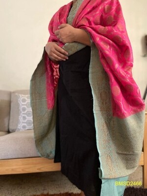 Authentic Banarasee Munga Silk Dupatta with all over weaving Authentic Banarasee Munga Silk Dupatta with all over weaving