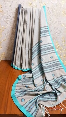 Handloom Cotton Khadi with jamdani work Handloom Cotton Khadi with jamdani work