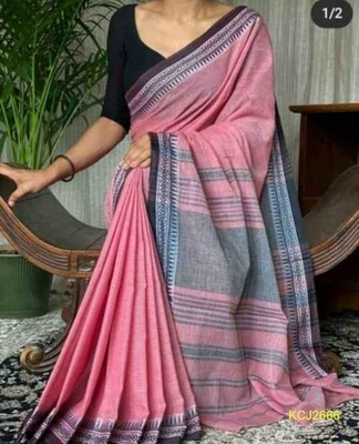 Handloom Cotton Khadi saree with jacquard weaving Handloom Cotton Khadi saree with jacquard weaving