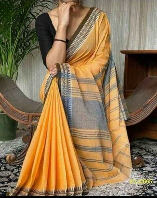 Handloom Cotton Khadi saree with jacquard weaving Handloom Cotton Khadi saree with jacquard weaving