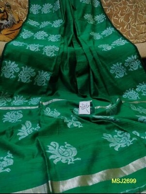Mutka Silk Jamdani saree with all over hand woven zori work Mutka Silk Jamdani saree with all over hand woven zori work