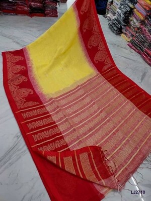 Hand woven Aam Kolka Jamdani Linen Saree Hand woven Aam Kolka Jamdani Linen Saree