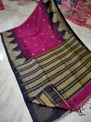 Hand woven Aam Kolka Jamdani Linen Saree Hand woven Aam Kolka Jamdani Linen Saree