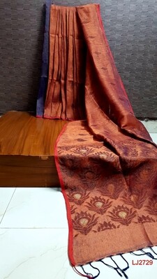 Elegant hand woven linen jamdani saree Elegant hand woven linen jamdani saree