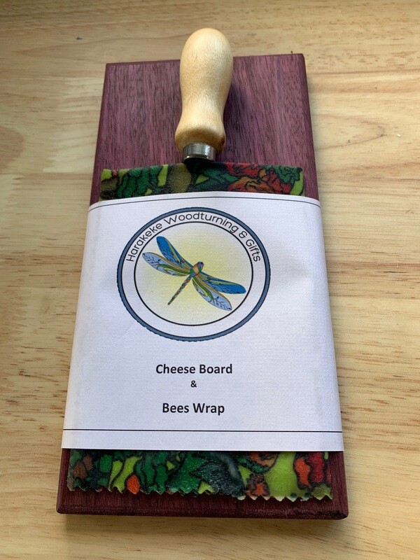 Mini Cheese4 Board, Knife &amp; Bees Wax Wrap