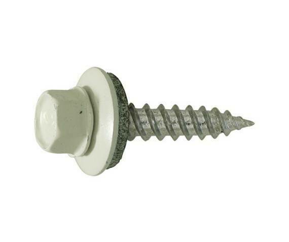 1" HEX STEEL ROOF SCREW WHITE