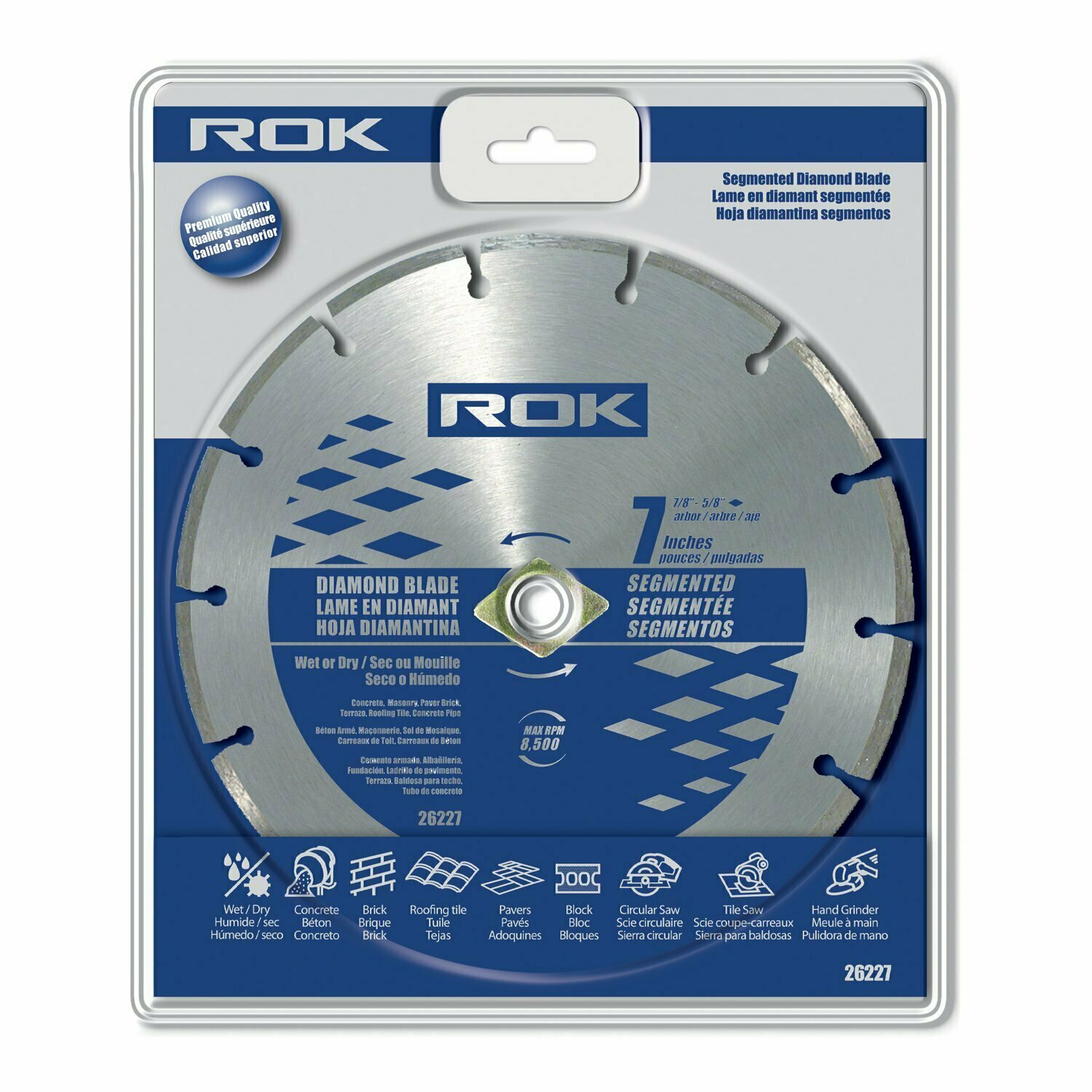 7" ROK SEGMENTED RIM DIAMOND BLADE