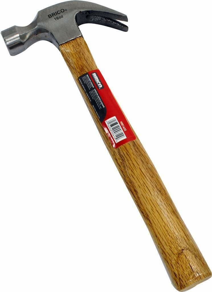 HAMMER WOODEN HANDLE 16OZ BRICO