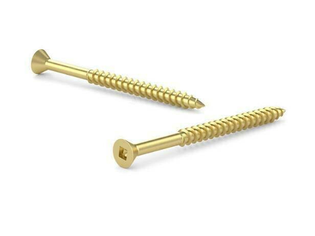 #10 X 1-1/4" Wood Screws Flat Head Solid Brass 5 PCS