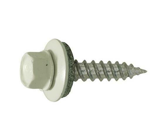 1" HEX STEEL ROOF SCREW WHITE