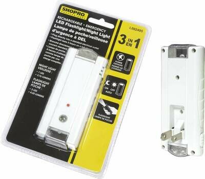 RECHARGEABLE LED NIGHTLIGHT 3IN1