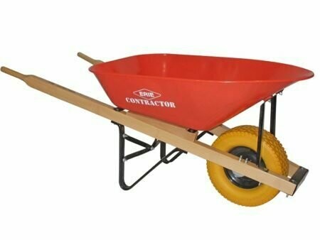 FLAT FREE ORANGE  METAL WHEELBARROW