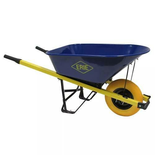 BLUE/YELLOW F.FREE 6 CU' STEEL HANDLE WHEELBARROW