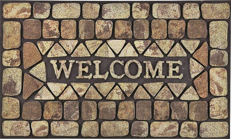 DOOR MAT WELCOME RUBBER STONE 18"X30"