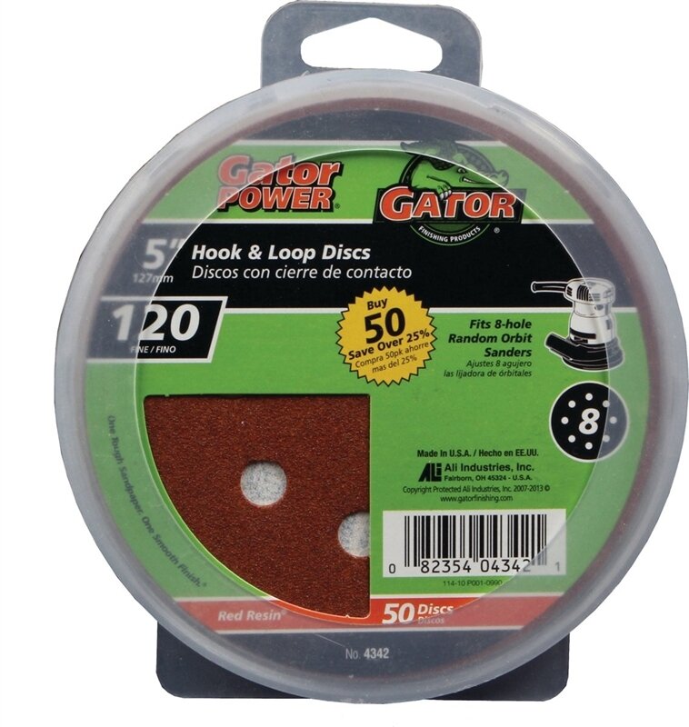 GATOR 5" 8-HOLE HLOOP DISCS 120GRIT 50PK