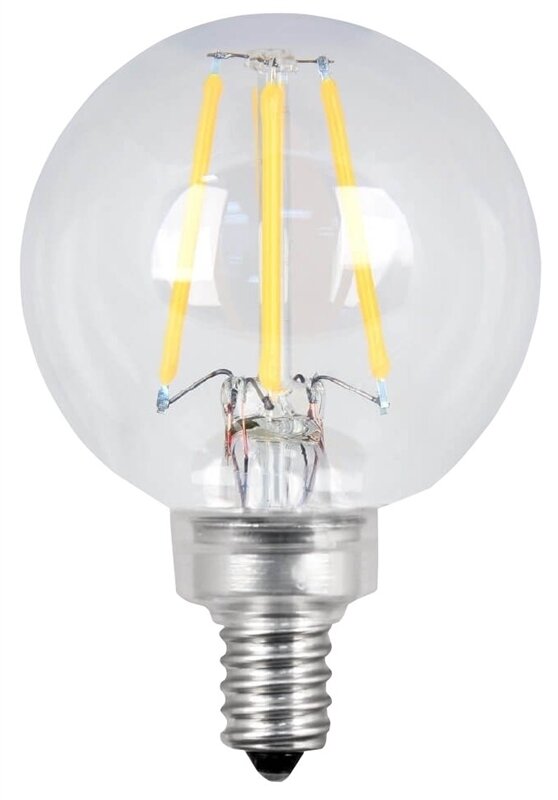 LED G16 GLOBE BULB CLEAR 4W 2PK 2700K