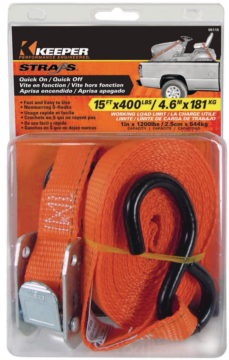 1"x15'RACHET STRAP 400LB LIMIT