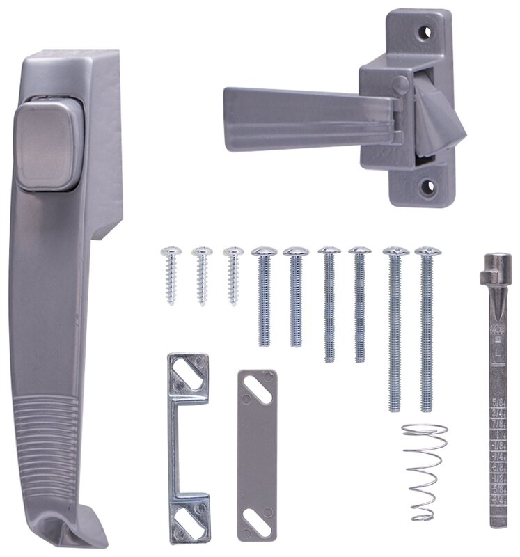 PUSH BUTTON DOOR LATCH GREY