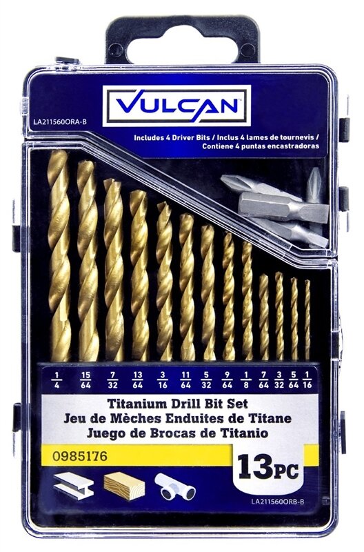 VULCAN 13PC TITANIUM DRILL BITS