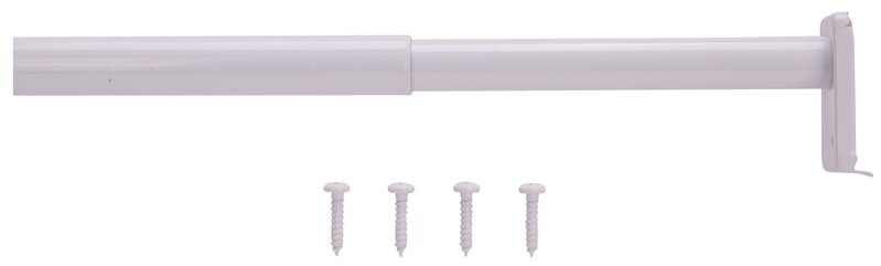 KV CLOSET ROD 18"- 30" WHITE FIXED ENDS