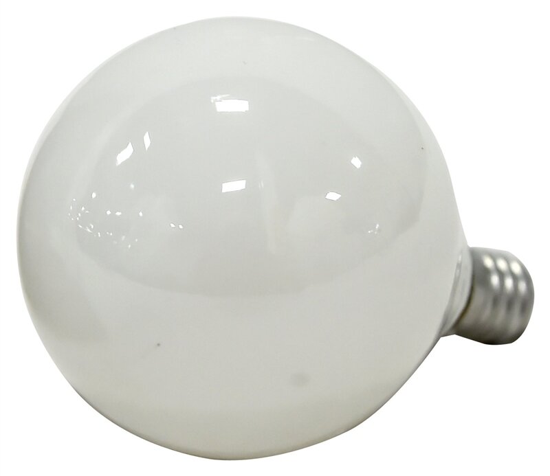 60W WHITE GLOBE CANDALABRA BASE G16
