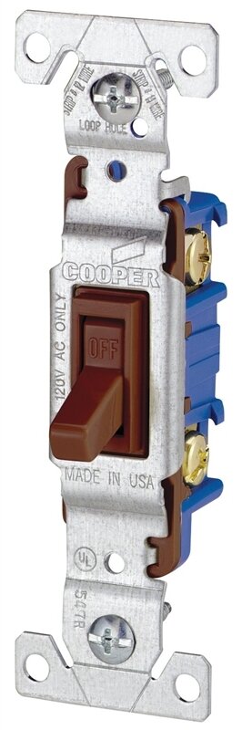 TOGGLE SWITCH BROWN 15A