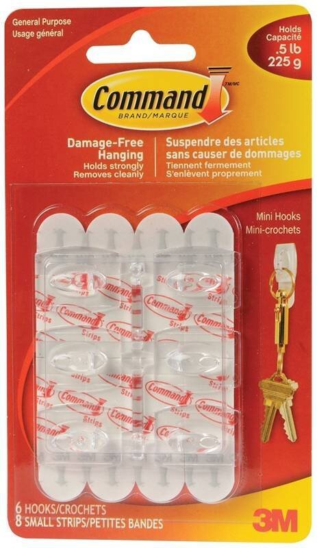 3M STICK ON MINI HOOKS