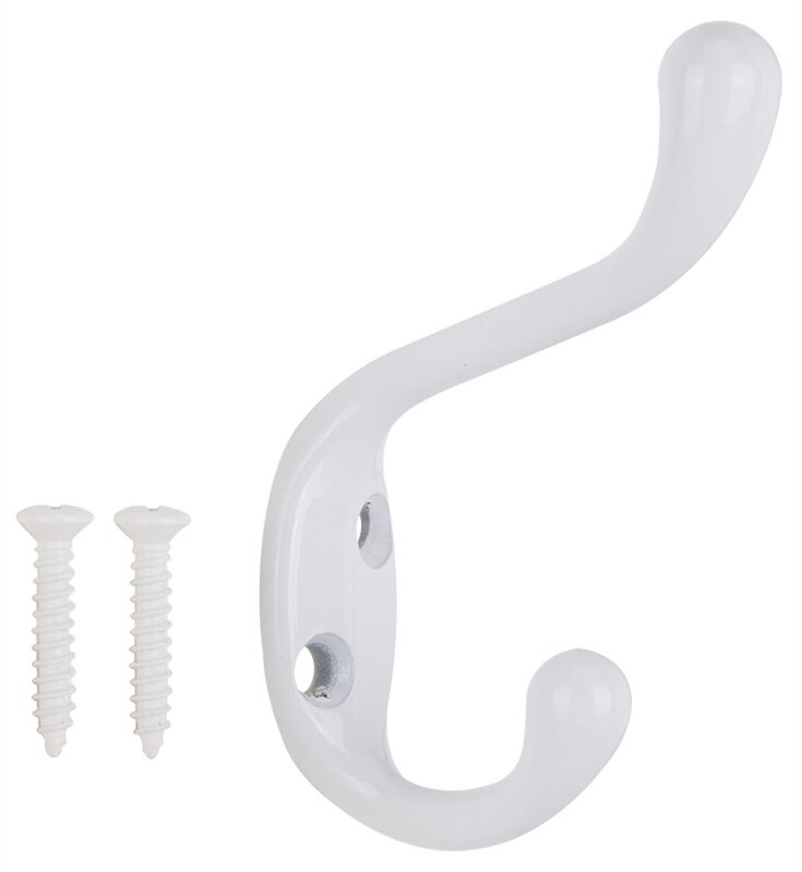 3-1/2" COAT HOOK WHITE