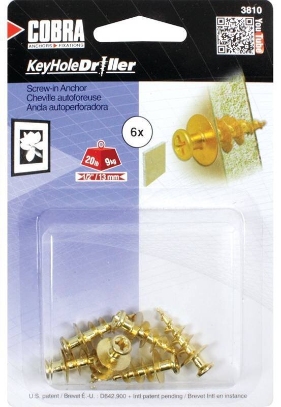 20LB BRASS HOLEDRILLER HOOK 6PC