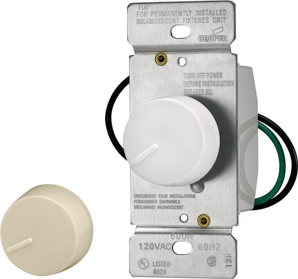 DIMMER KNOB WHITE/ALMOND