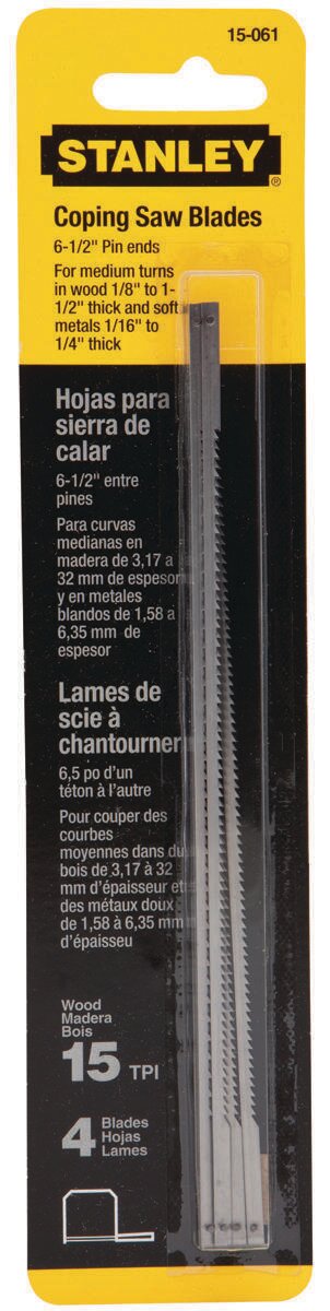STANLEY COPING SAW BLADES 6 1/4" 15TPI