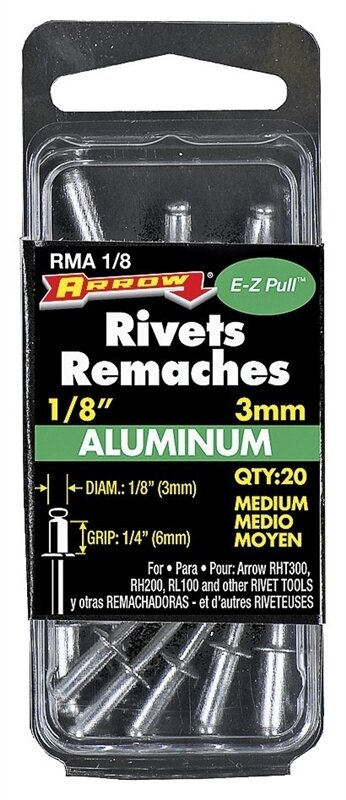 1/8 ALUM RIVETS 20PK MED