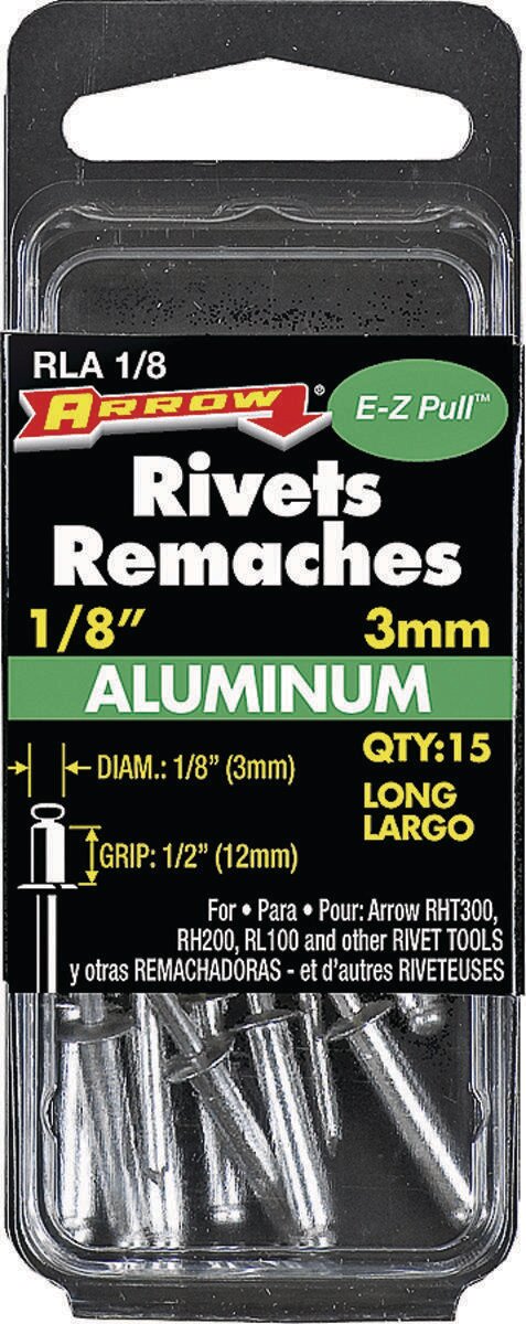 1/8 ALUM RIVETS, 15PK, LONG