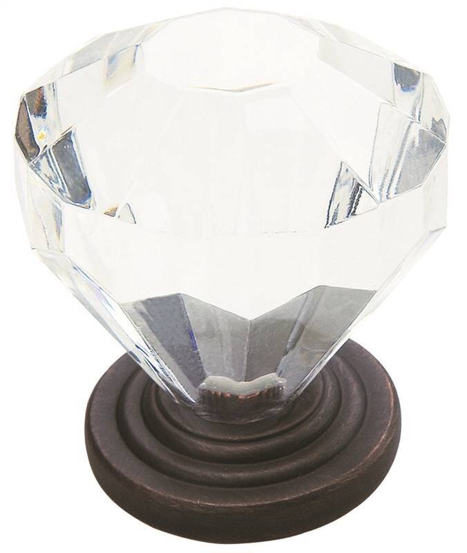 1 1/4" CRYSTAL KNOB BRONZE