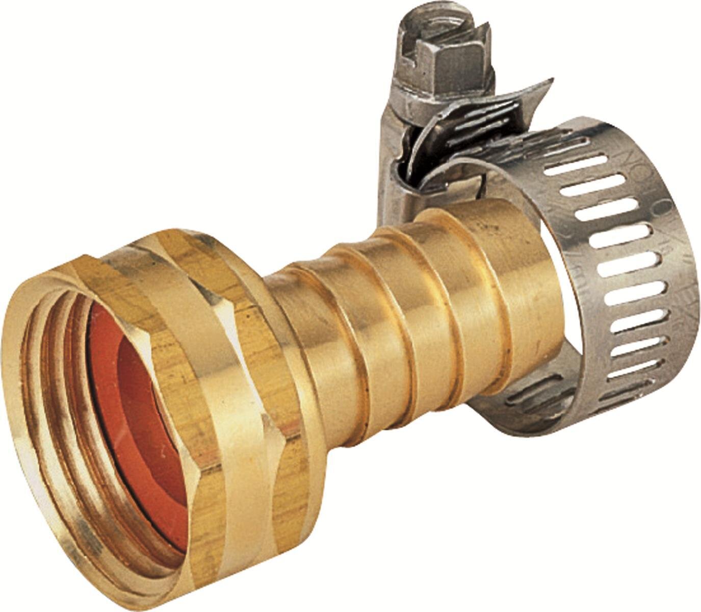 5/8" BRASS FEM COUPLING W/CLAMP